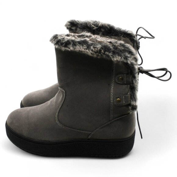 Journee Collection Womens Kaskae Winter & Snow Boots Gray - Picture 6 of 8